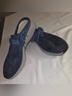OTBT Marriet Blue Nubuck Leather Slip On Mule Sneaker Fleece Lined Size 11